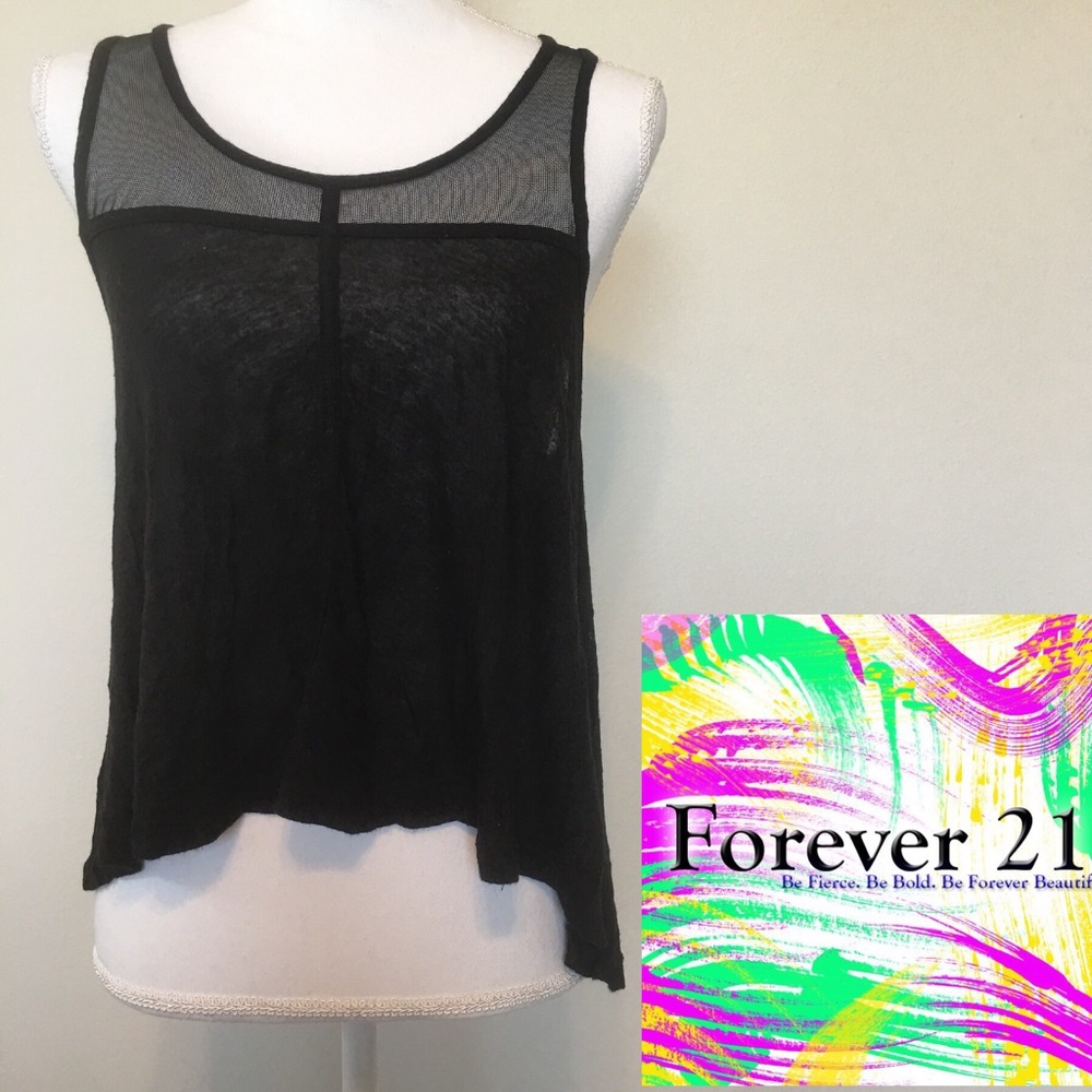 Forever 21 Black Razorback Tank Top